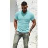 imageNITAGUT Mens Polo Shirts Shortsampamp Long Sleeve Casual Slim Fit Workout Shirts01lake Blue