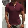 imageNITAGUT Mens Polo Shirts Shortsampamp Long Sleeve Casual Slim Fit Workout Shirts01wine Red
