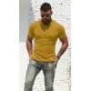imageNITAGUT Mens Polo Shirts Shortsampamp Long Sleeve Casual Slim Fit Workout Shirts01yellow
