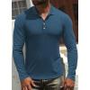 imageNITAGUT Mens Polo Shirts Shortsampamp Long Sleeve Casual Slim Fit Workout Shirts02blue