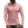 imageNITAGUT Mens Polo Shirts Shortsampamp Long Sleeve Casual Slim Fit Workout Shirts02pink