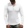 imageNITAGUT Mens Polo Shirts Shortsampamp Long Sleeve Casual Slim Fit Workout Shirts02white