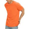 imageNITAGUT Mens Premium Cotton Crew Neck TShirt Fresh Classic TeeA Bright Orange