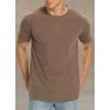 imageNITAGUT Mens Premium Cotton Crew Neck TShirt Fresh Classic TeeA Dark Khaki