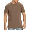 imageNITAGUT Mens Premium Cotton Crew Neck TShirt Fresh Classic TeeA Dark Khaki