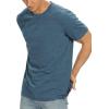 imageNITAGUT Mens Premium Cotton Crew Neck TShirt Fresh Classic TeeA Heather Blue