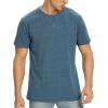 imageNITAGUT Mens Premium Cotton Crew Neck TShirt Fresh Classic TeeA Heather Blue
