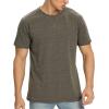 imageNITAGUT Mens Premium Cotton Crew Neck TShirt Fresh Classic TeeA Heather Brown