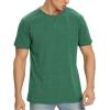 imageNITAGUT Mens Premium Cotton Crew Neck TShirt Fresh Classic TeeA Heather Green