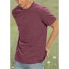 imageNITAGUT Mens Premium Cotton Crew Neck TShirt Fresh Classic TeeA Heather Red