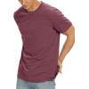 imageNITAGUT Mens Premium Cotton Crew Neck TShirt Fresh Classic TeeA Heather Red