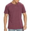 imageNITAGUT Mens Premium Cotton Crew Neck TShirt Fresh Classic TeeA Heather Red