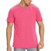 imageNITAGUT Mens Premium Cotton Crew Neck TShirt Fresh Classic TeeA Hot Pink