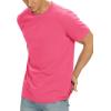 imageNITAGUT Mens Premium Cotton Crew Neck TShirt Fresh Classic TeeA Hot Pink