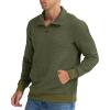 imageNITAGUT Mens Quarter Zip Sweatshirt Long Sleeve Waffle Pullover Sweatshirt with PocketArmy Green