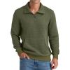 imageNITAGUT Mens Quarter Zip Sweatshirt Long Sleeve Waffle Pullover Sweatshirt with PocketArmy Green