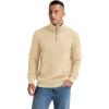 imageNITAGUT Mens Quarter Zip Sweatshirt Long Sleeve Waffle Pullover Sweatshirt with PocketBeige