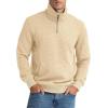 imageNITAGUT Mens Quarter Zip Sweatshirt Long Sleeve Waffle Pullover Sweatshirt with PocketBeige