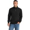 imageNITAGUT Mens Quarter Zip Sweatshirt Long Sleeve Waffle Pullover Sweatshirt with PocketBlack