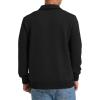 imageNITAGUT Mens Quarter Zip Sweatshirt Long Sleeve Waffle Pullover Sweatshirt with PocketBlack