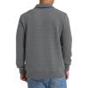 imageNITAGUT Mens Quarter Zip Sweatshirt Long Sleeve Waffle Pullover Sweatshirt with PocketDark Gray