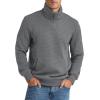 imageNITAGUT Mens Quarter Zip Sweatshirt Long Sleeve Waffle Pullover Sweatshirt with PocketDark Gray