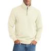 imageNITAGUT Mens Quarter Zip Sweatshirt Long Sleeve Waffle Pullover Sweatshirt with PocketLight Beige