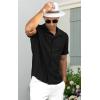 imageNITAGUT Mens Short Sleeve Shirts Casual Button Down Shirts Vacation Beach Summer Hollow Out Tops01 Black
