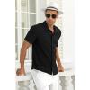 imageNITAGUT Mens Short Sleeve Shirts Casual Button Down Shirts Vacation Beach Summer Hollow Out Tops01 Black