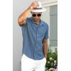 imageNITAGUT Mens Short Sleeve Shirts Casual Button Down Shirts Vacation Beach Summer Hollow Out Tops01 Blue