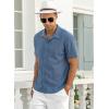 imageNITAGUT Mens Short Sleeve Shirts Casual Button Down Shirts Vacation Beach Summer Hollow Out Tops01 Blue