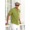imageNITAGUT Mens Short Sleeve Shirts Casual Button Down Shirts Vacation Beach Summer Hollow Out Tops01 Grass Green