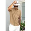 imageNITAGUT Mens Short Sleeve Shirts Casual Button Down Shirts Vacation Beach Summer Hollow Out Tops01 Khaki