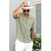 imageNITAGUT Mens Short Sleeve Shirts Casual Button Down Shirts Vacation Beach Summer Hollow Out Tops01 Light Green
