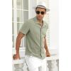 imageNITAGUT Mens Short Sleeve Shirts Casual Button Down Shirts Vacation Beach Summer Hollow Out Tops01 Light Green