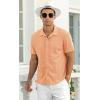 imageNITAGUT Mens Short Sleeve Shirts Casual Button Down Shirts Vacation Beach Summer Hollow Out Tops01 Orange