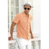 imageNITAGUT Mens Short Sleeve Shirts Casual Button Down Shirts Vacation Beach Summer Hollow Out Tops01 Orange