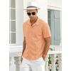 imageNITAGUT Mens Short Sleeve Shirts Casual Button Down Shirts Vacation Beach Summer Hollow Out Tops01 Orange