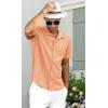 imageNITAGUT Mens Short Sleeve Shirts Casual Button Down Shirts Vacation Beach Summer Hollow Out Tops01 Orange