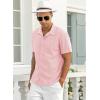 imageNITAGUT Mens Short Sleeve Shirts Casual Button Down Shirts Vacation Beach Summer Hollow Out Tops01 Pink