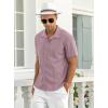 imageNITAGUT Mens Short Sleeve Shirts Casual Button Down Shirts Vacation Beach Summer Hollow Out Tops01 Purple