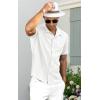 imageNITAGUT Mens Short Sleeve Shirts Casual Button Down Shirts Vacation Beach Summer Hollow Out Tops01 White