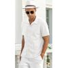 imageNITAGUT Mens Short Sleeve Shirts Casual Button Down Shirts Vacation Beach Summer Hollow Out Tops01 White