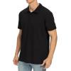 imageNITAGUT Polo Shirts for Men ShortLong Sleeve Soft Cotton Collared ShirtA Black