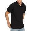 imageNITAGUT Polo Shirts for Men ShortLong Sleeve Soft Cotton Collared ShirtA Black