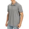 imageNITAGUT Polo Shirts for Men ShortLong Sleeve Soft Cotton Collared ShirtA Heather Gray