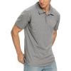 imageNITAGUT Polo Shirts for Men ShortLong Sleeve Soft Cotton Collared ShirtA Heather Gray