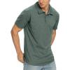 imageNITAGUT Polo Shirts for Men ShortLong Sleeve Soft Cotton Collared ShirtA Heather Green
