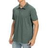 imageNITAGUT Polo Shirts for Men ShortLong Sleeve Soft Cotton Collared ShirtA Heather Green