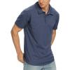 imageNITAGUT Polo Shirts for Men ShortLong Sleeve Soft Cotton Collared ShirtA Heather Navy
